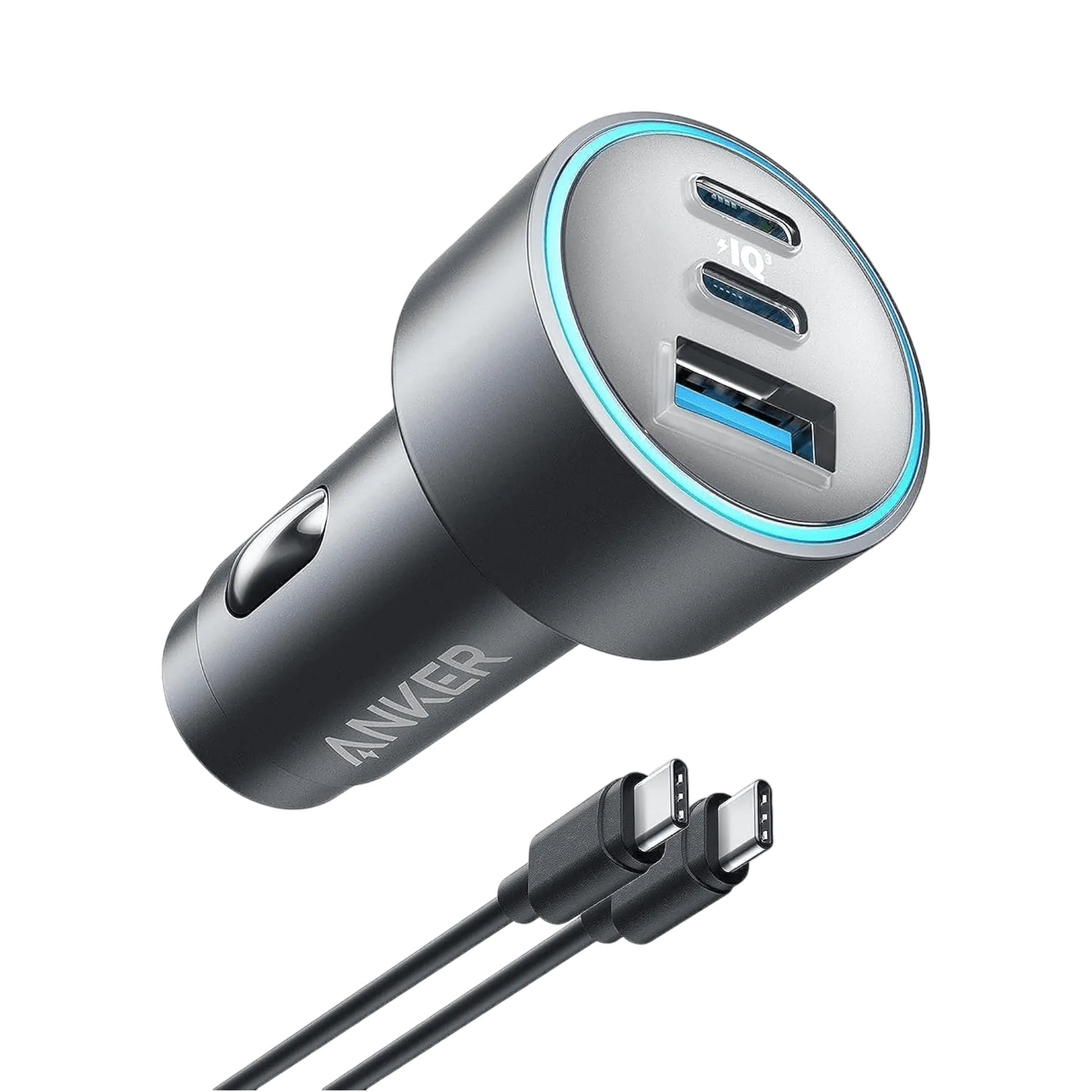 Anker USB-C Car Charger, 67W with 3 ports, fast charging solution for multiple devices on the go, from xStore in Qatar.