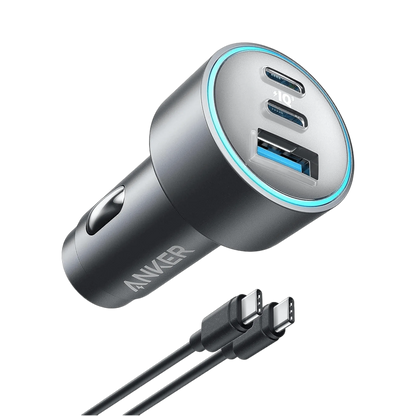 Anker USB-C Car Charger, 67W with 3 ports, fast charging solution for multiple devices on the go, from xStore in Qatar.