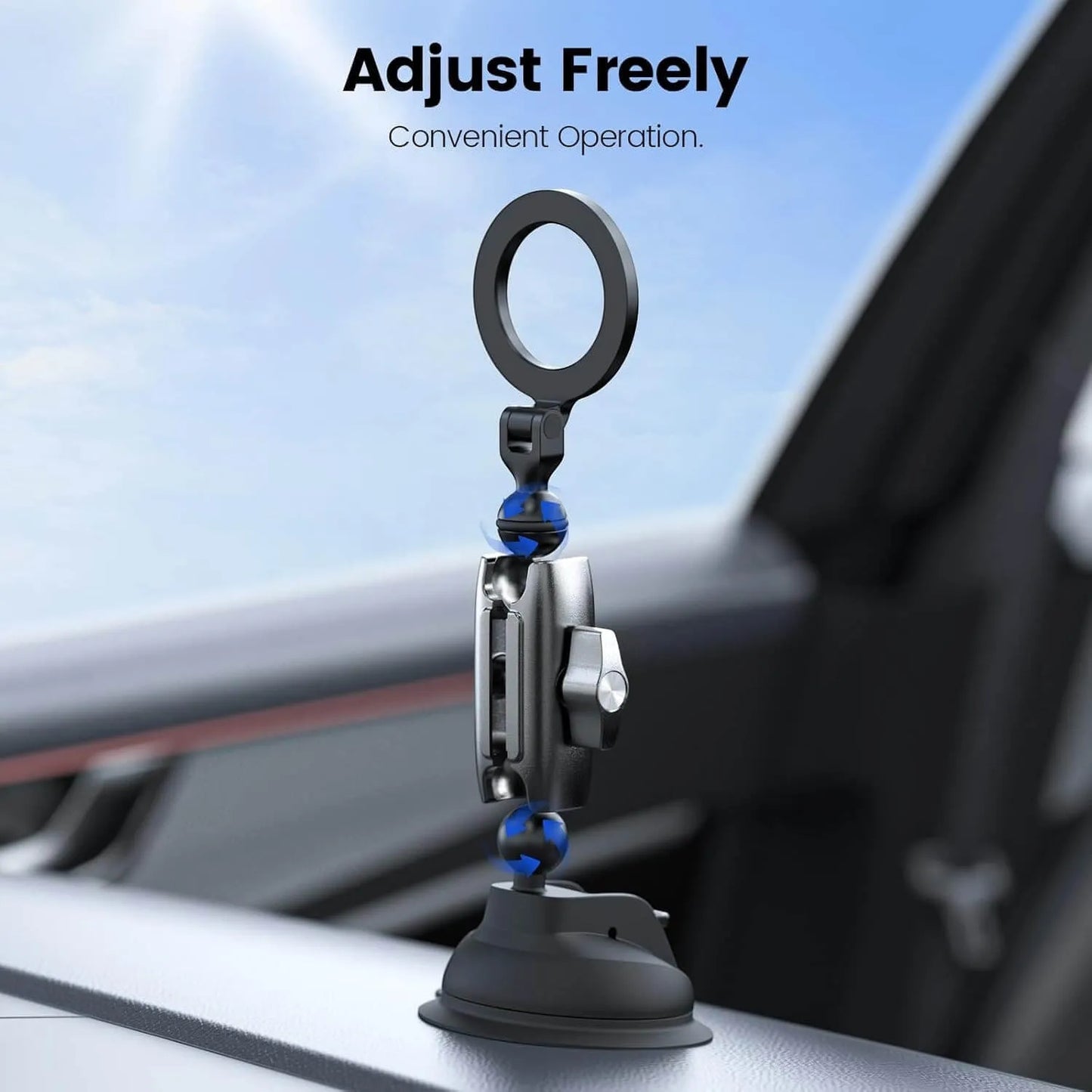 Telesin Magnetic Suction Car Phone Mount, secure and adjustable for easy access while driving, from xStore in Qatar.