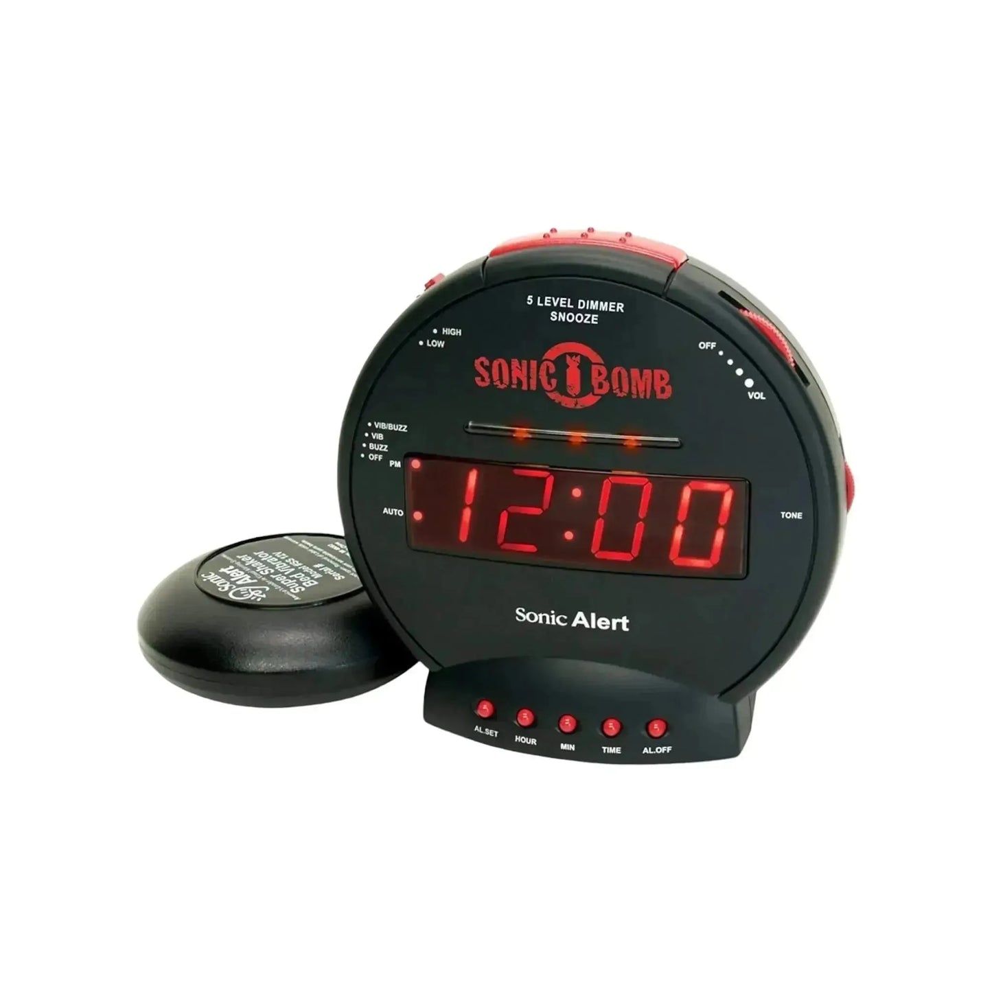 Sonic Bomb Dual Extra Loud Alarm Clock, Bed Shaker, ideal for heavy sleepers, intense sound, vibration, from xStore in Qatar.