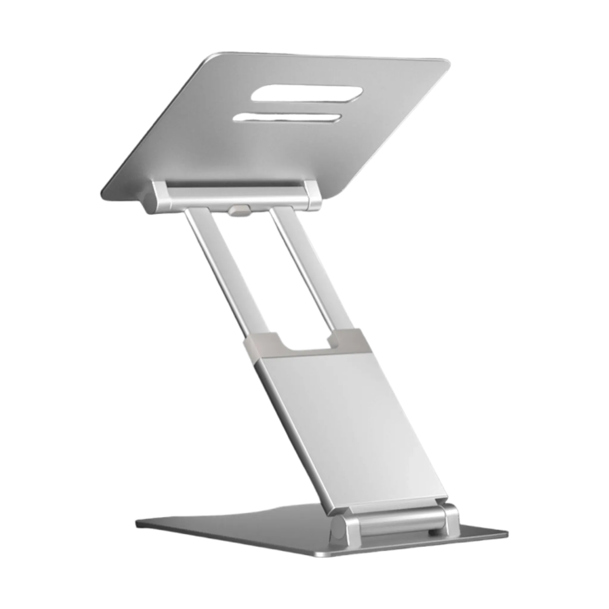 Aluminum Height Adjustable Laptop Stand, silver, ergonomic and sturdy for ideal laptop positioning, from xStore in Qatar.