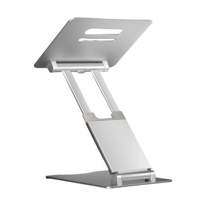 Aluminum Height Adjustable Laptop Stand, silver, ergonomic and sturdy for ideal laptop positioning, from xStore in Qatar.