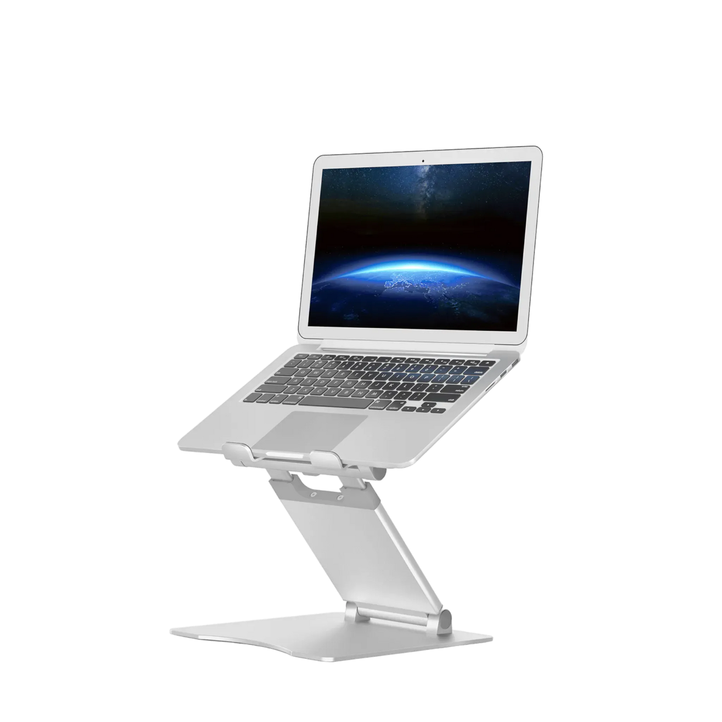 Aluminum Height Adjustable Laptop Stand, silver, ergonomic and sturdy for ideal laptop positioning, from xStore in Qatar.