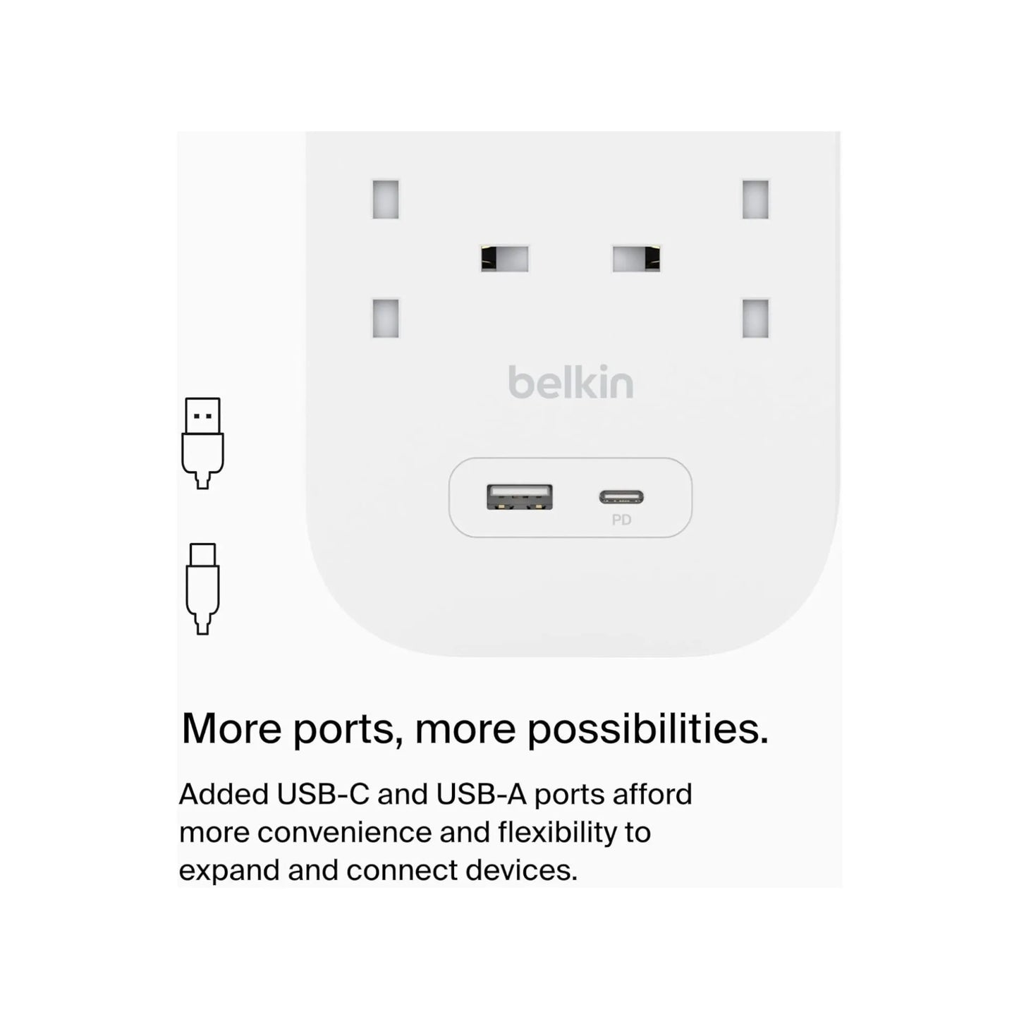 Belkin ‫محول بيلكن ٦ مداخل مع منفذ تايب سي PD ومنفذ USB-A‬ xStore