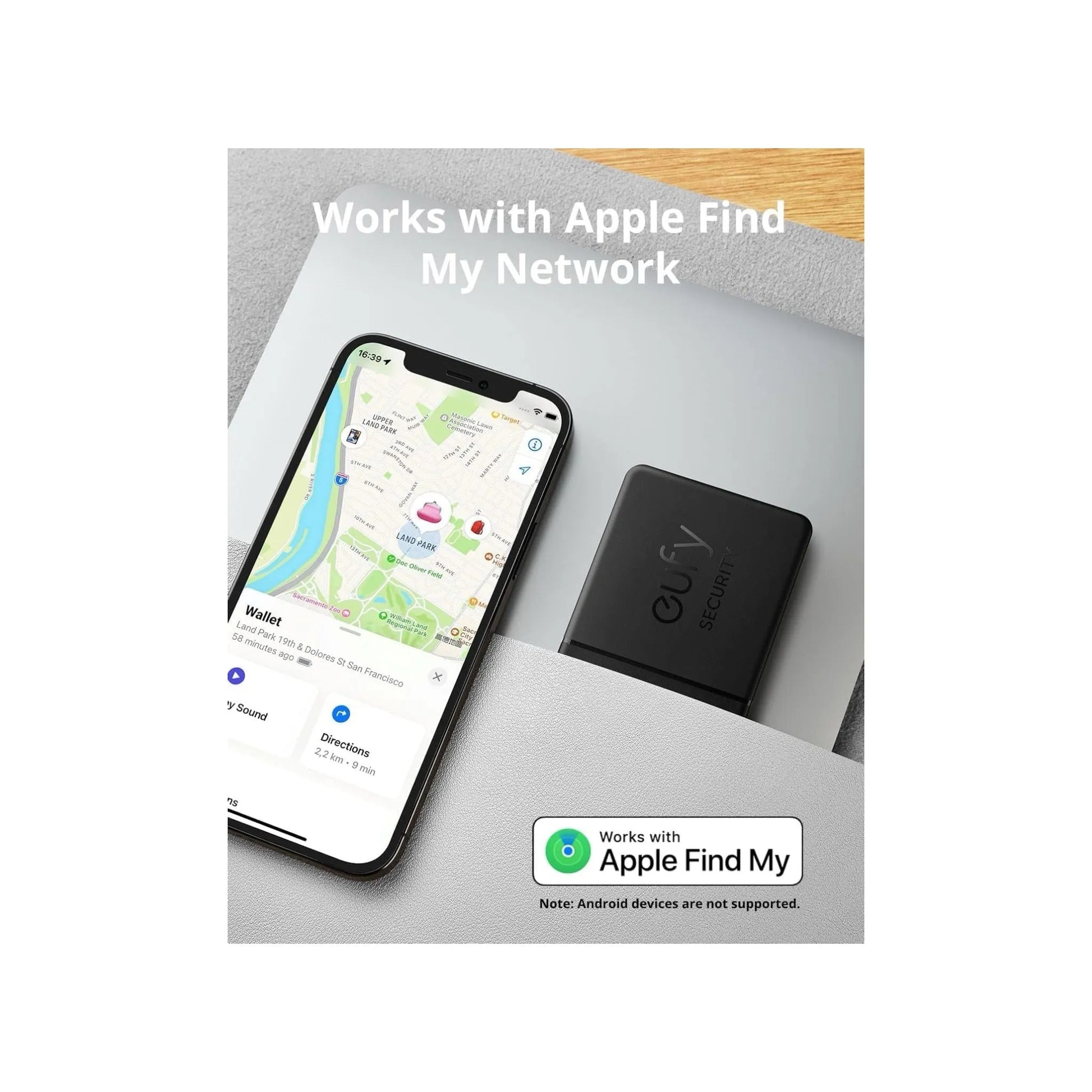 eufy Security by Anker SmartTrack Card, slim, effective tracker for easy item location, connects via app, from xStore in Qatar.