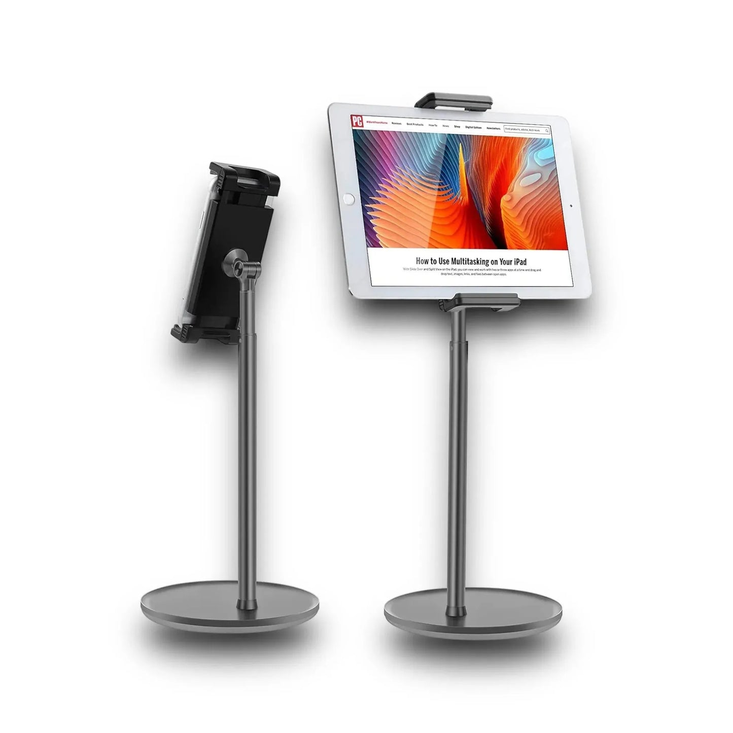 Desktop Stand for Phone & Tablet, gray, stable and adjustable for convenient hands-free use, from xStore in Qatar.