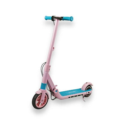 Electric Kids Scooter with Helmet & Knee Pads, pink, safe and enjoyable ride for kids, with protective gear, from xStore in Qatar.