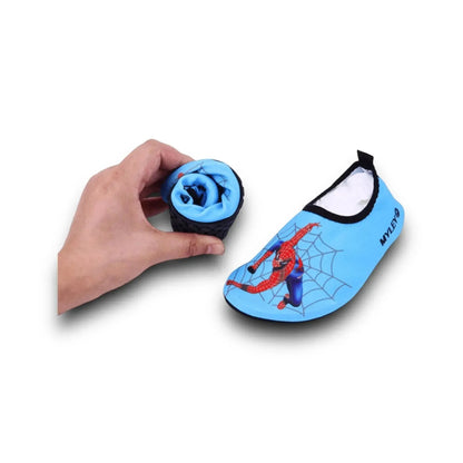 Kids Beach Shoes - Blue Spiderman design, comfortable, slip-resistant, ideal for beach play, available at xStore in Qatar.