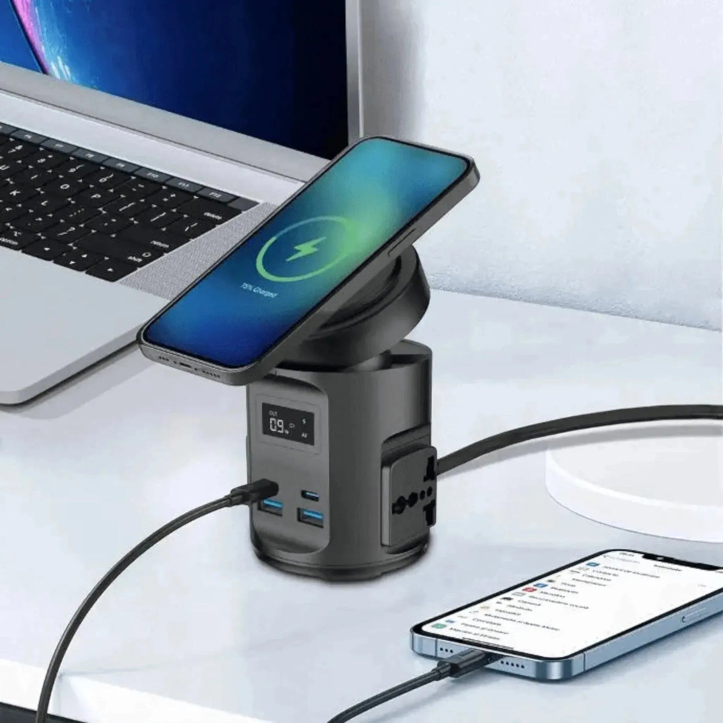 Blupebble MagPod Hub 65W, black, compact and powerful charging hub for multiple devices, from xStore in Qatar.