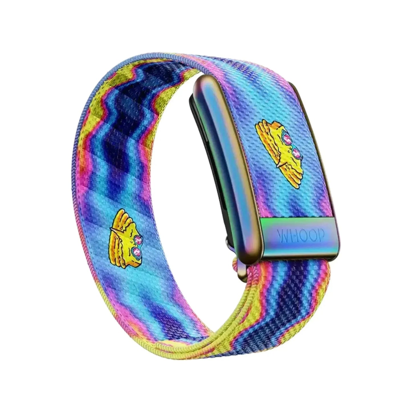 Neon Butter SuperKnit Band for Whoop, vibrant and durable knit band with a floral design, from xStore in Qatar.